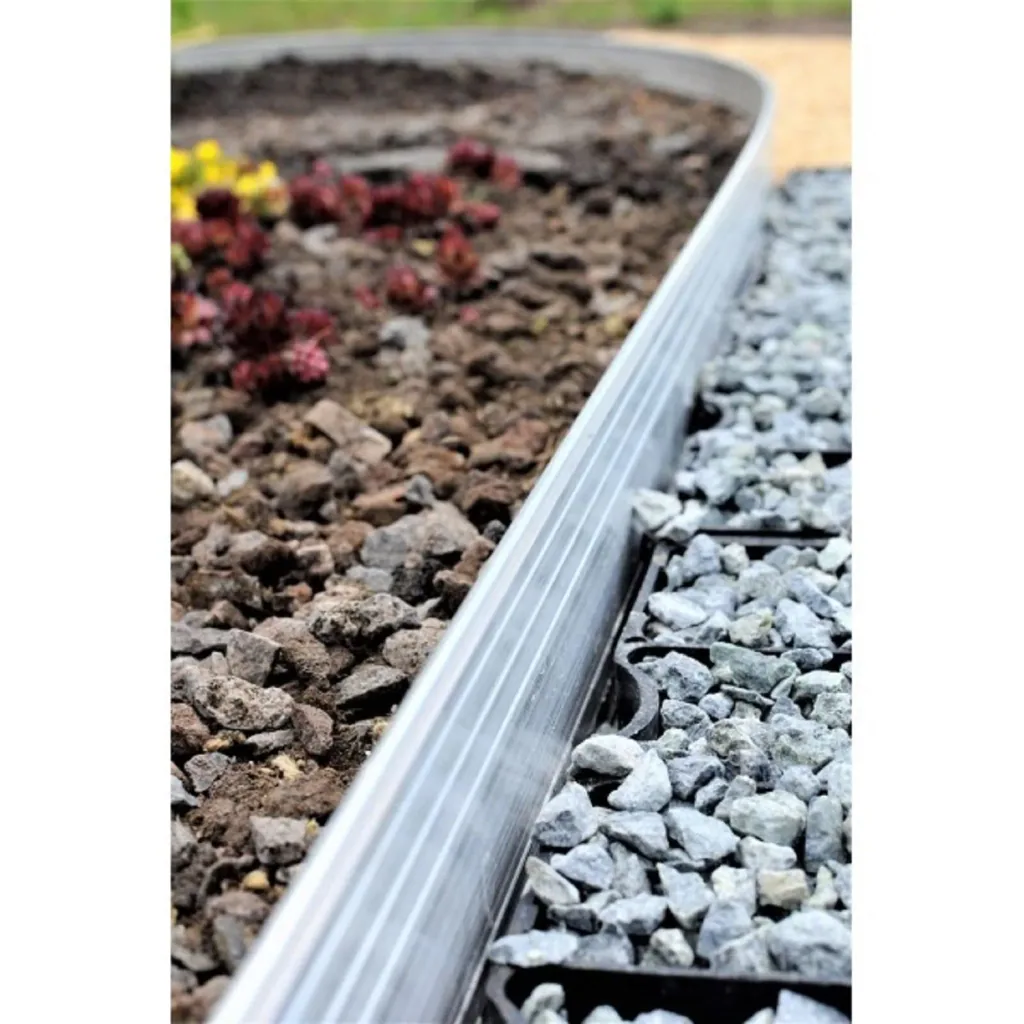 Ultra Strong Aluminium Lawn Edging 10cm x 100cm | Garden edging | Border edging, color: unpainted