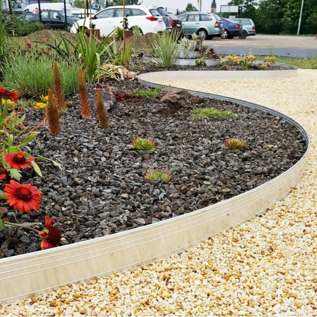 Ultra Strong Aluminium Lawn Edging 10cm x 100cm | Garden edging | Border edging, color: unpainted