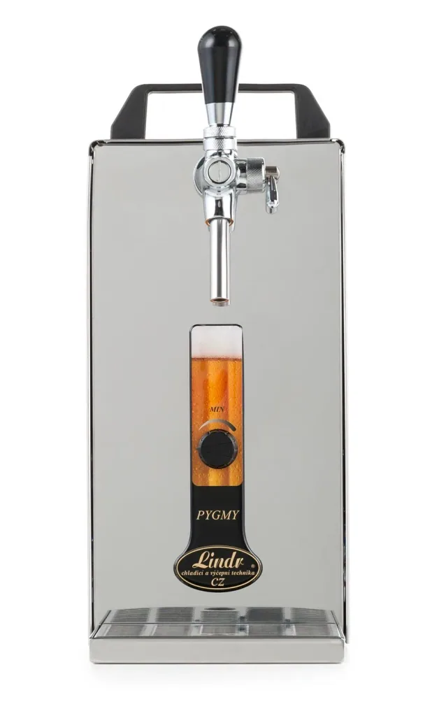 Beer Dispenser, Beer Machine - PYGMY 25/K with membrane pump, 1-line dry cooling device made of stainless steel, 35 liters/h, Green Line