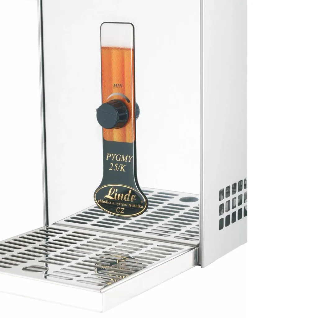 Beer Dispenser, Beer Machine - PYGMY 25/K with membrane pump, 1-line dry cooling device made of stainless steel, 35 liters/h, Green Line