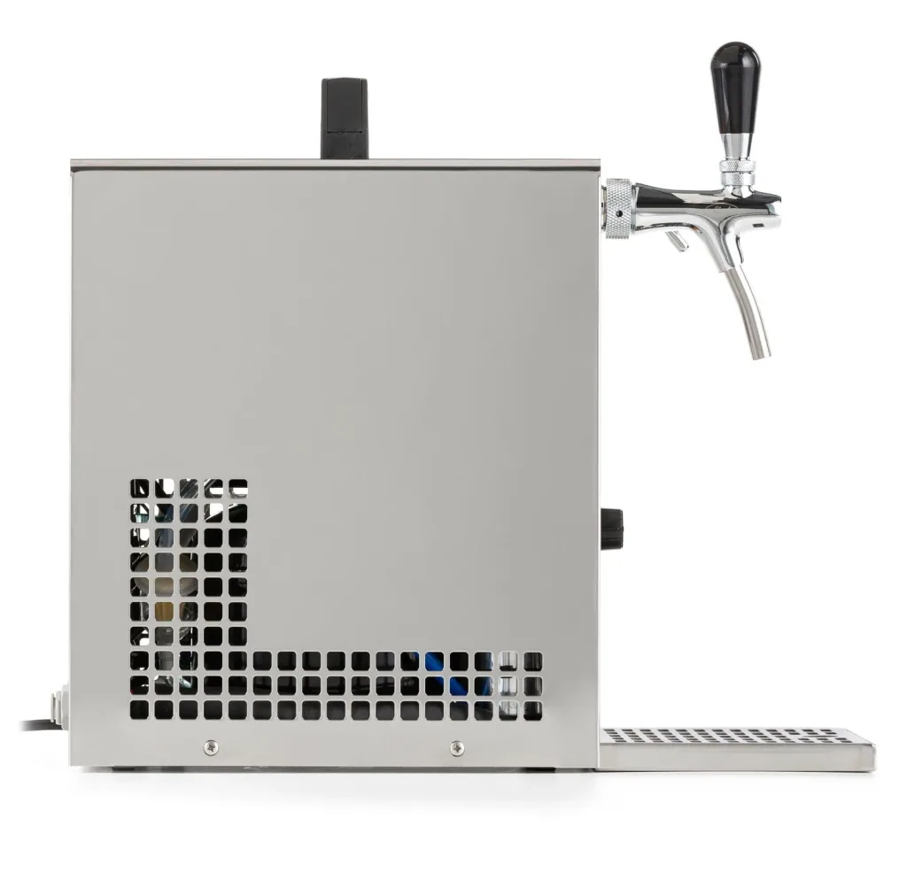 Beer Dispenser, Beer Machine - PYGMY 25/K with membrane pump, 1-line dry cooling device made of stainless steel, 35 liters/h, Green Line