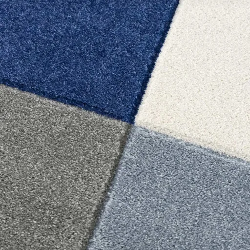 Livone children's carpet patchwork blue, Carpet size: 160 x 230 cm