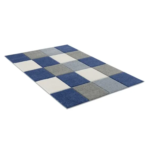 Livone children's carpet patchwork blue, Carpet size: 160 x 230 cm