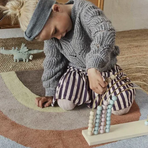 Oyoy abacus / motor toy rainbow pastel with brass