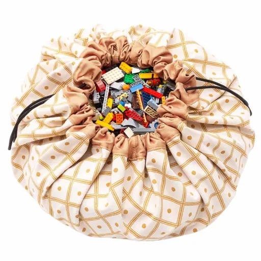 Play & Go game bag print diamonds mustard yellow