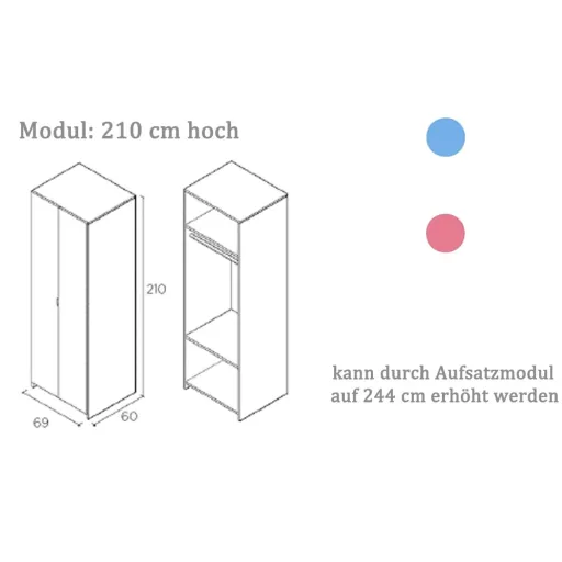 Muba Bespoke System Cupboard module 2-door