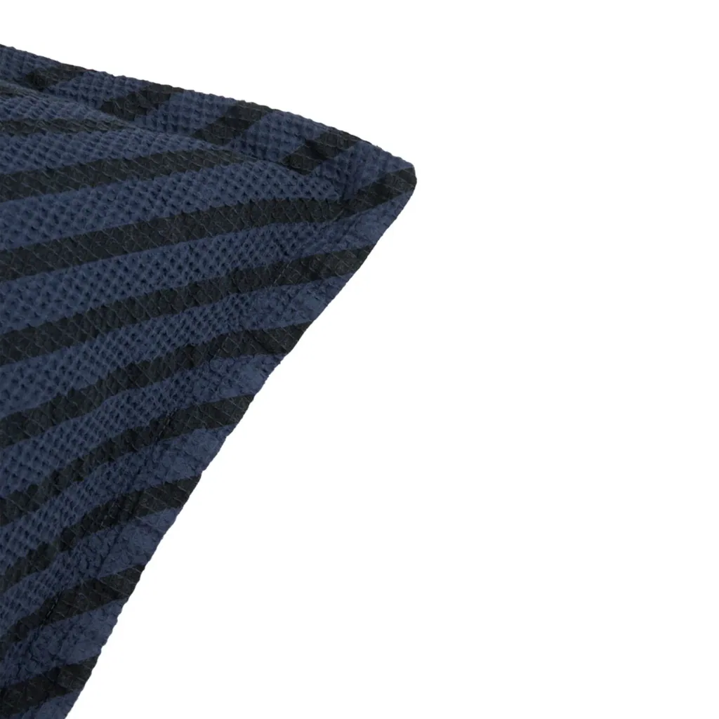 Nobodinoz LANDSCAPE Cushion with Waffle Pattern, 45 x 45 cm, Color: Cobalt Stripes