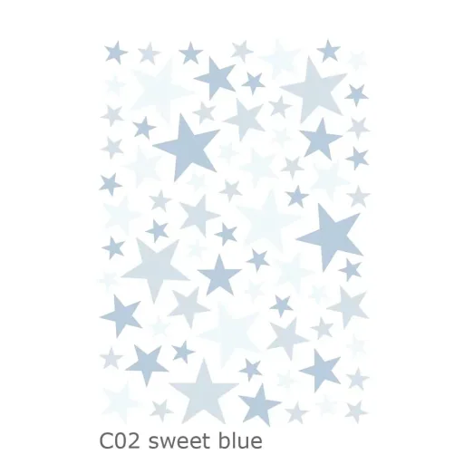 Lilipinso Wall Sticker Basics Mixed stars, Color: Dusty Ice Blue