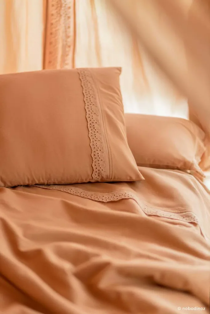 Nobodinoz Cushions rectangular "Vera" Lochsticking Sienna Braun