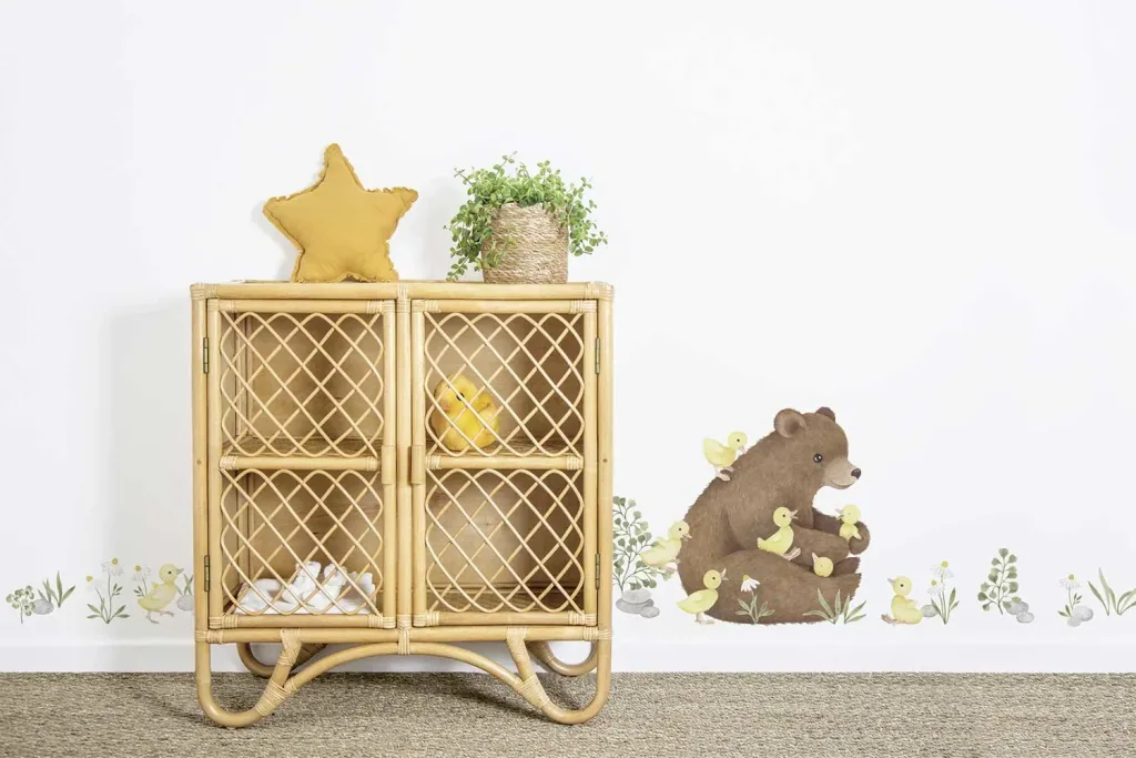 Lilipinso Wall Sticker M Enküken with bear yellow brown