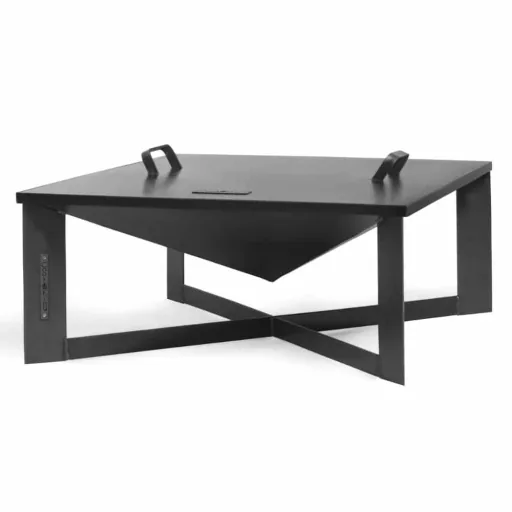 Fire Pit Cover, Steel Fire Bowl Lid 72.5x72.5 cm, Spark Screen