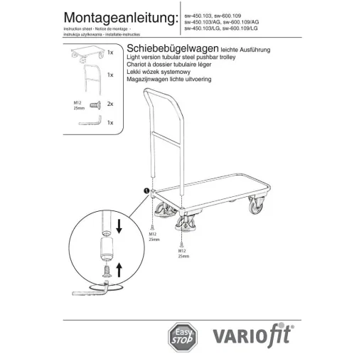 Push Bar Wagon 200 kg Type M + EasySTOP