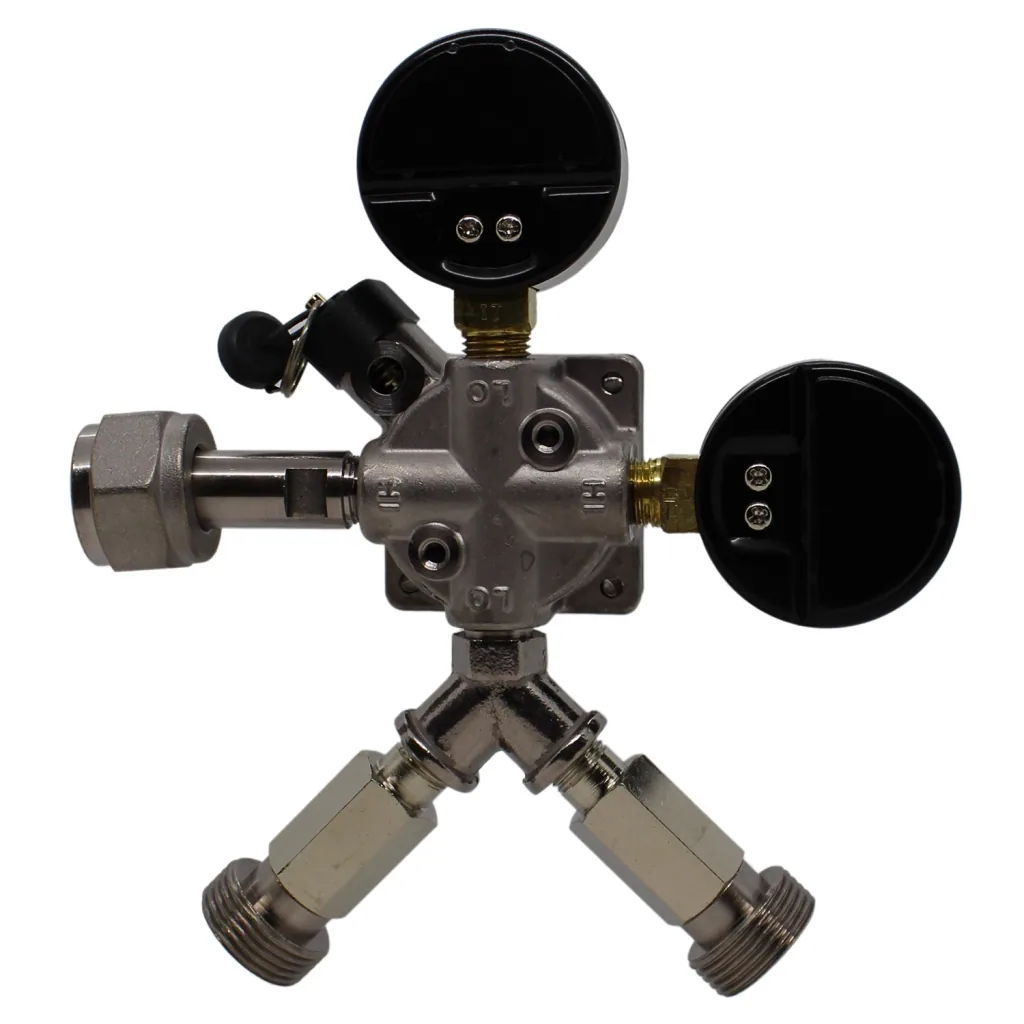 Pressure reducer, pressure regulator CO2 for beer tap system, 3 bar, 2-line
