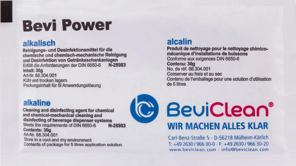 Bevi Power - Alkaline Cleaning agent, Cleaning solution for beverage lines, Price per piece