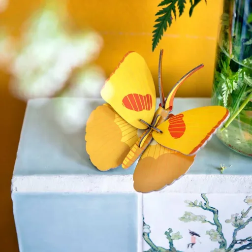 Studio Roof 3D butterfly yellow cardboard