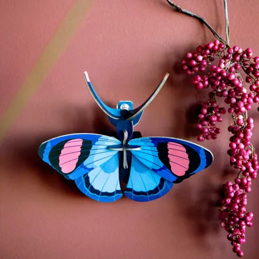Studio Roof 3D butterfly blue cardboard