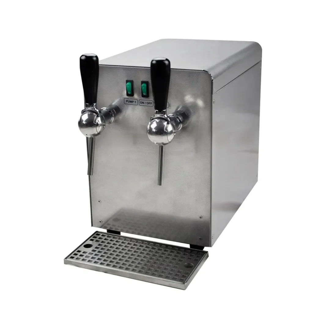 Drinks flow heater with/without pump, mulled wine dispenser - 2 lines - hot drinks , Version: With integrated electrical pump - 2 ltg.