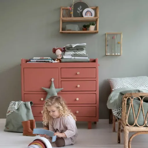 Little Dutch Baby Storage Baskets Groß Uni Oliv "Pure Olive"