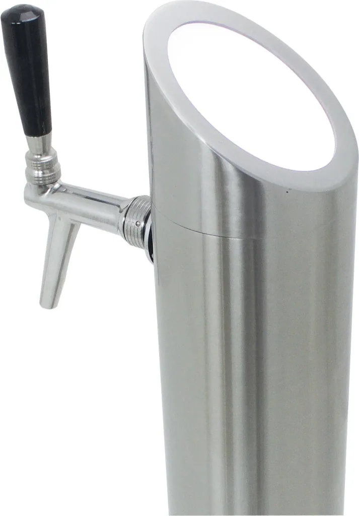 Beer tower, model "Tower", with lighting, polished 1-line - 114 mm Ø