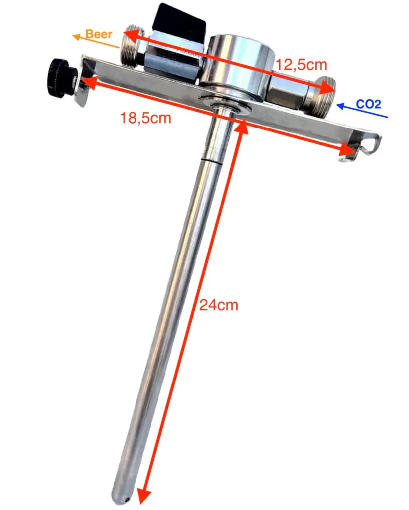 Adapter for 5 litre Beer Keg, high-quality metal design with beer stopcock