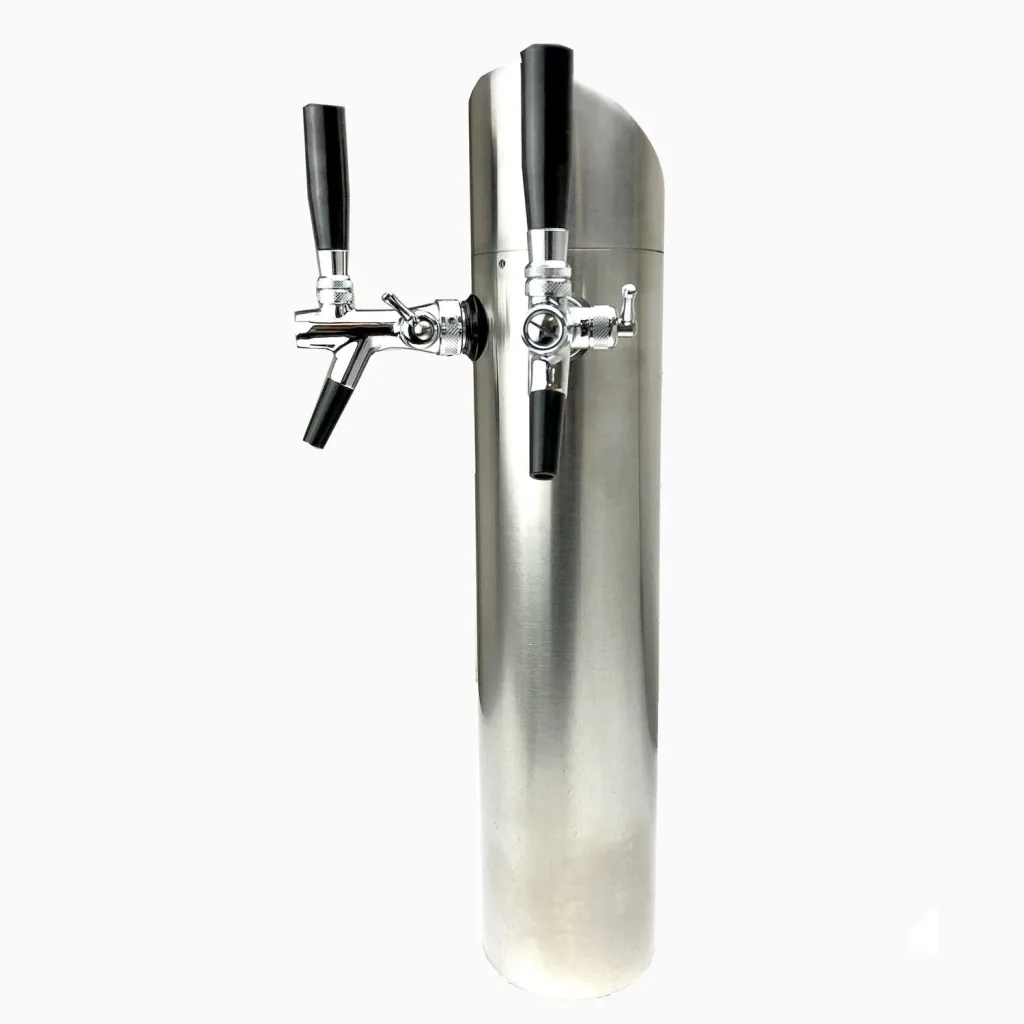 Beer tower, tower beer dispenser - Model Tower, matt brushed, 2 lines
