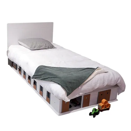 Mathy by Bols Boxes Cot 2 pages stable blue 90 x 190