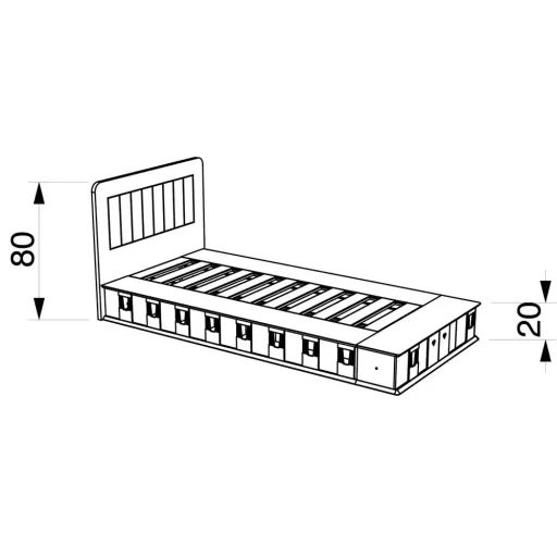 Mathy by Bols Boxes Cot 2 pages stable blue 90 x 190