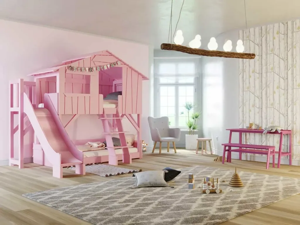 Mathy by Bol's bunk bed tree hut with slide