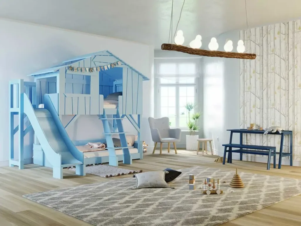 Mathy by Bol's bunk bed tree hut with slide