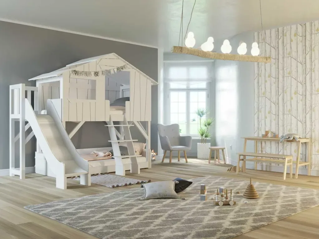 Mathy by Bol's bunk bed tree hut with slide