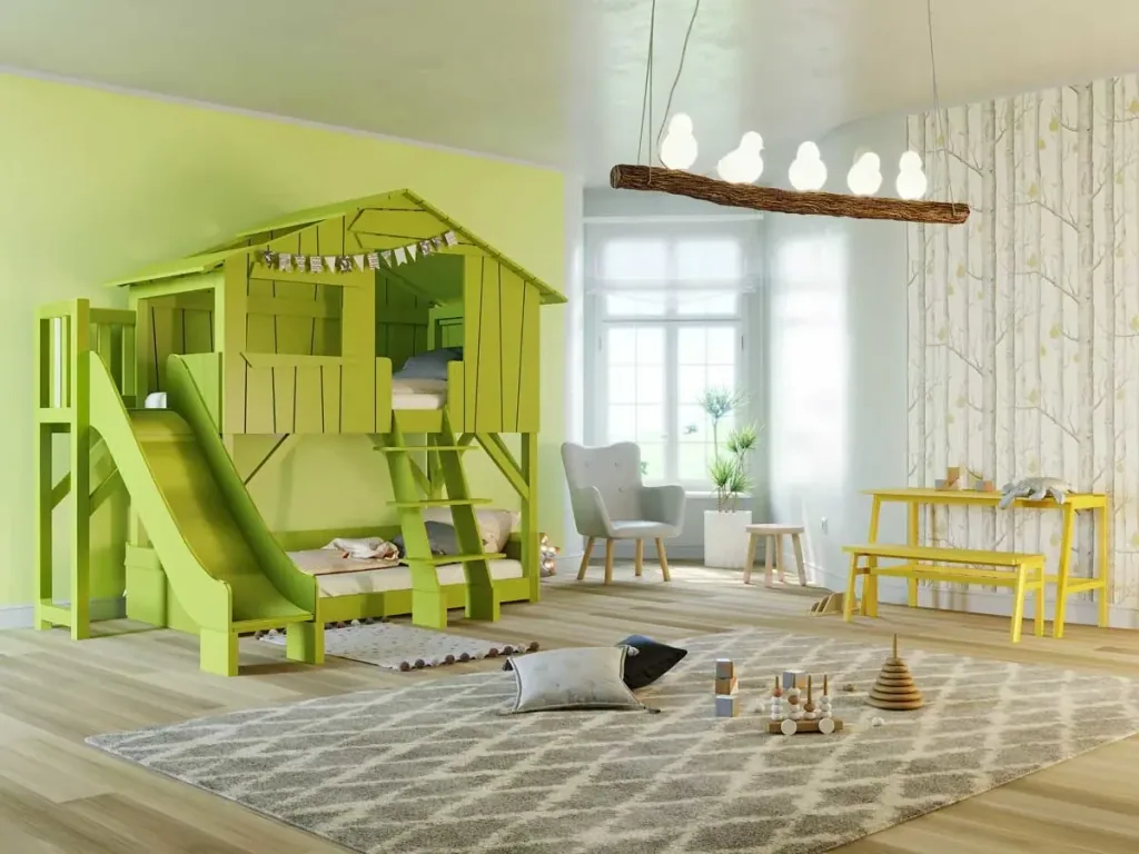 Mathy by Bol's bunk bed tree hut with slide