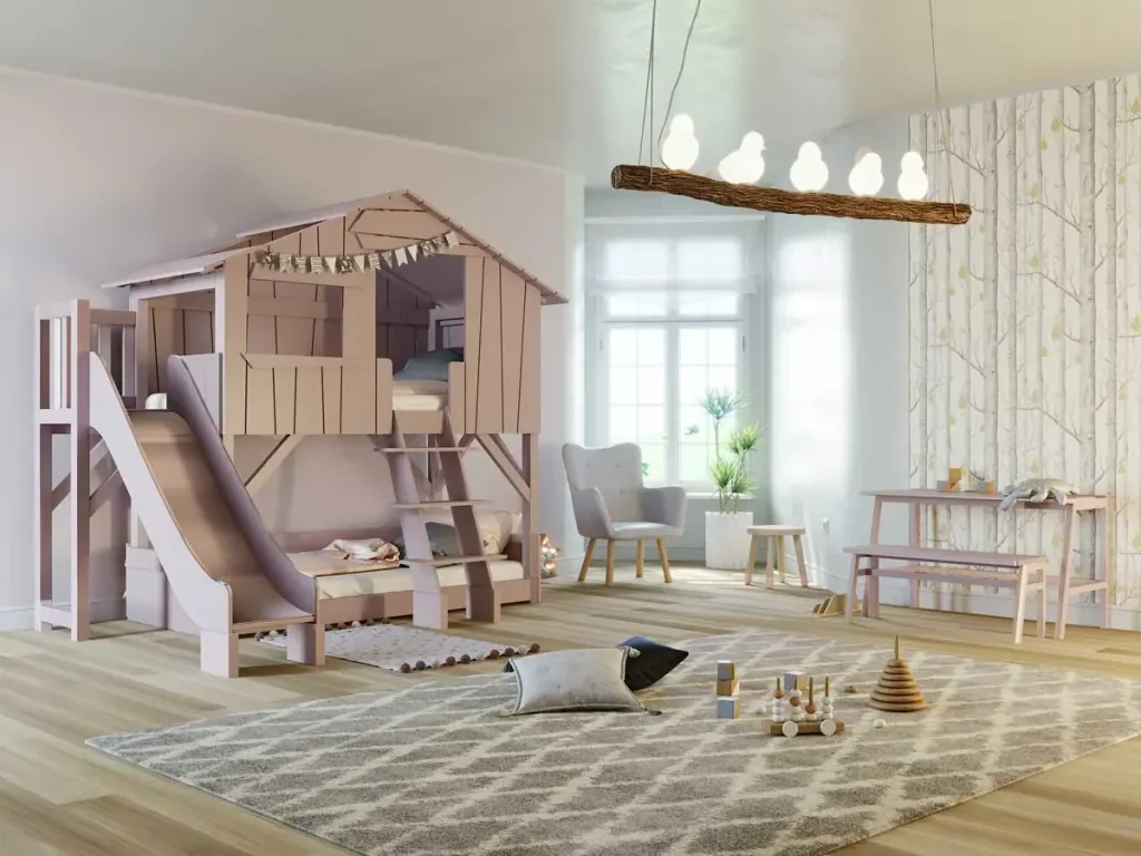 Mathy by Bol's bunk bed tree hut with slide