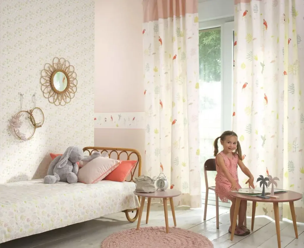 Casadeco children's wallpaper Happy Dreams grass pink green