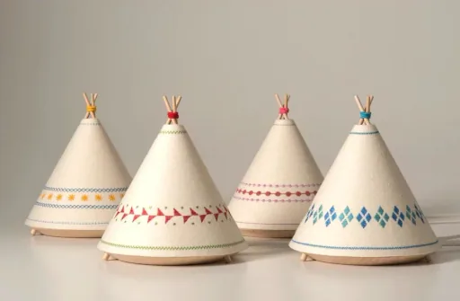 Buokid's table lamp & night light Tipi red