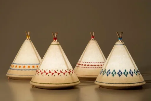 Buokid's table lamp & night light Tipi red
