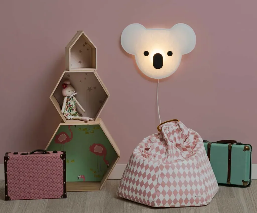 Buokids soft wall lamp koala bear black