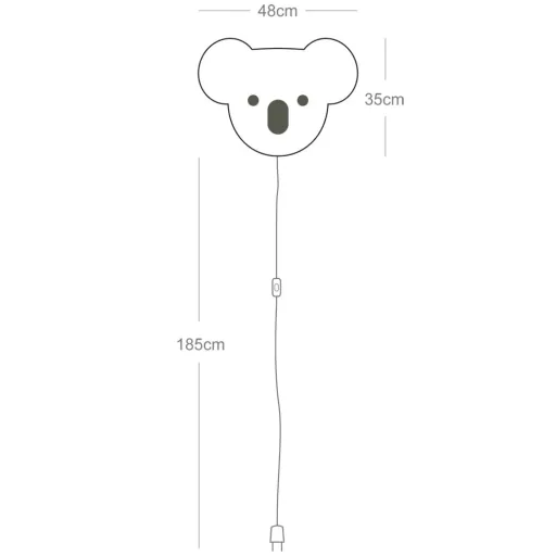 Buokids soft wall lamp koala bear black