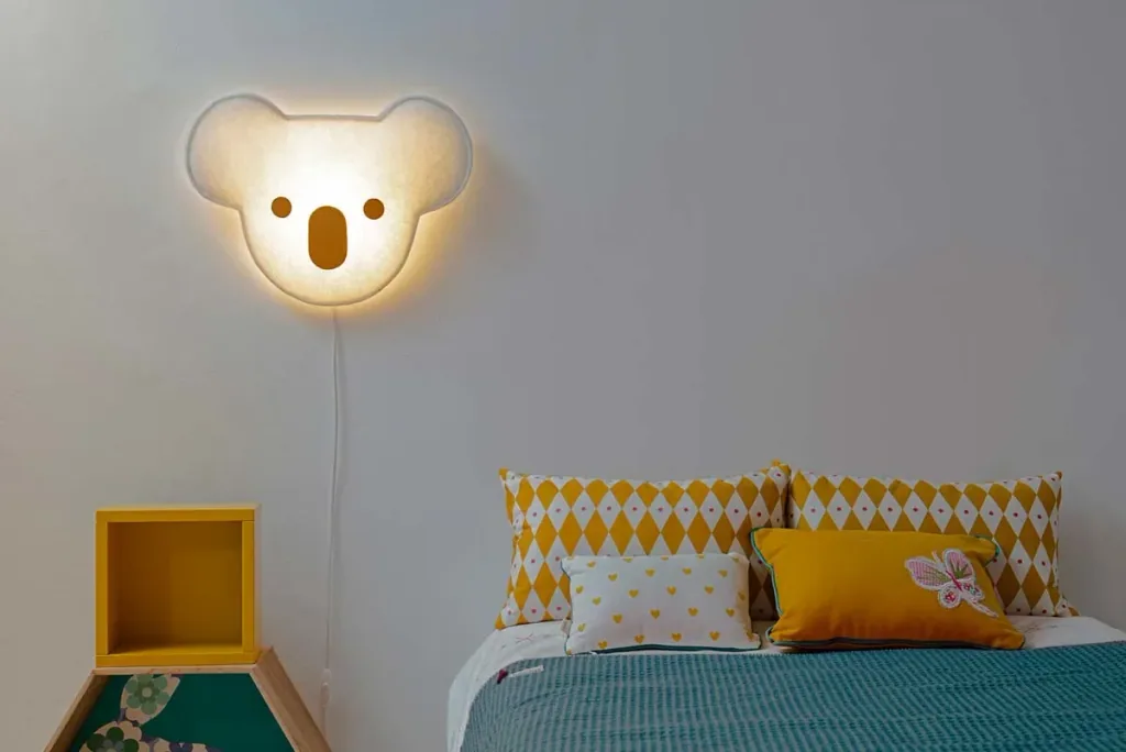 Buokids soft wall lamp koala bear mustard yellow