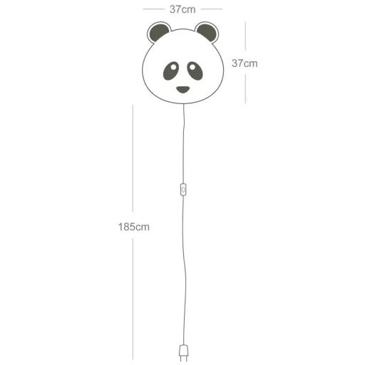 Buokids soft wall lamp panda bear violet