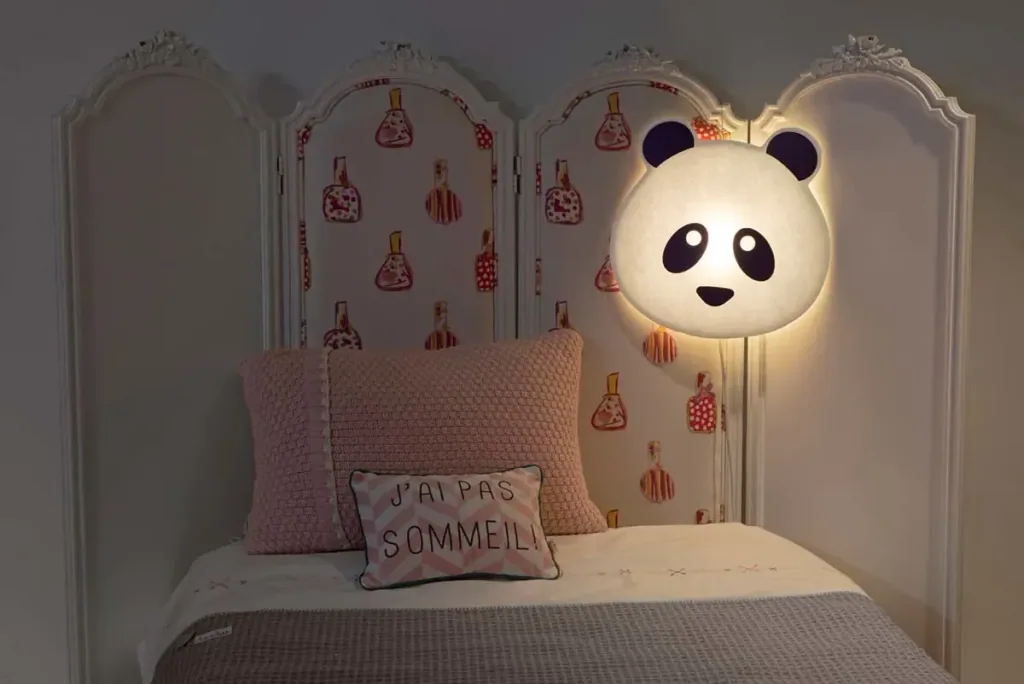 Buokids soft wall lamp panda bear violet