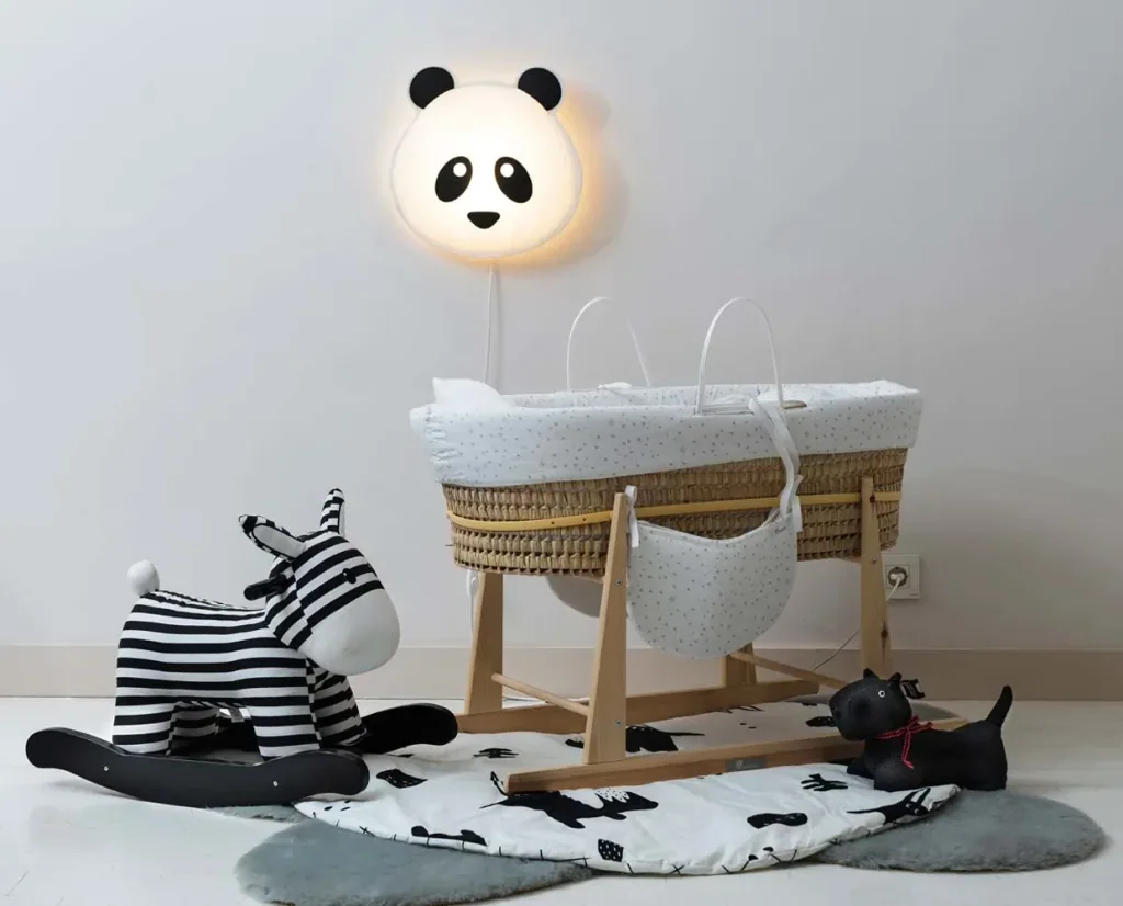 Buokids soft wall lamp panda bear violet