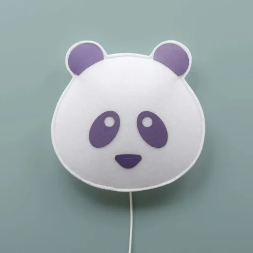 Buokids soft wall lamp panda bear violet