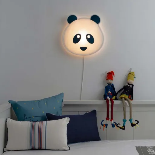 Buokids soft wall lamp panda bear violet