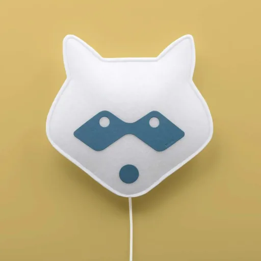 Buokids soft wall lamp raccoon blue