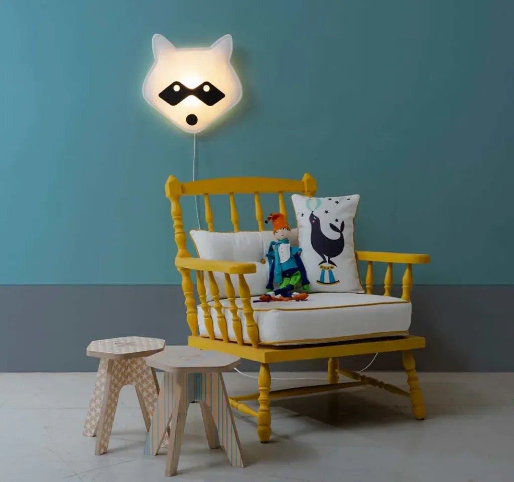 Buokids soft wall lamp raccoon red