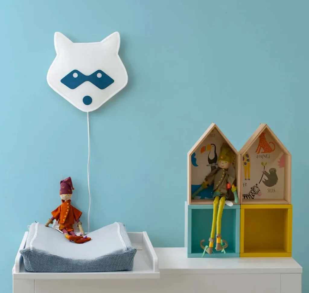 Buokids soft wall lamp raccoon red