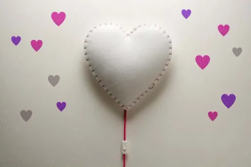 Buokids Wall Sticker Hearts Lila & Pink
