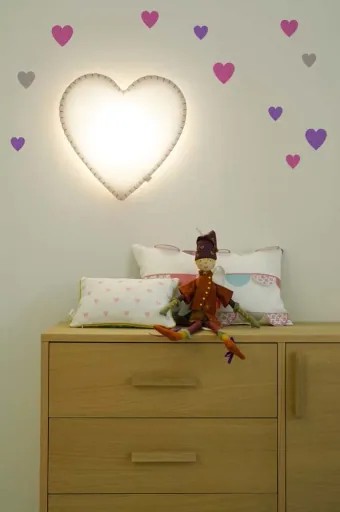Buokids Wall Sticker Hearts Lila & Pink