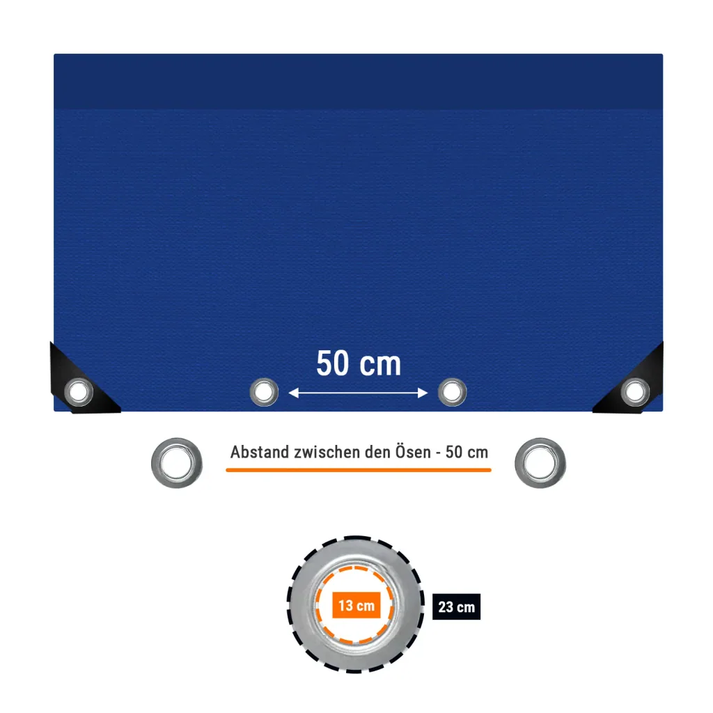 PVC Tarpaulin, Waterproof Cover, 650g/m², blue, tear resistant, 4x6 m (24m²)