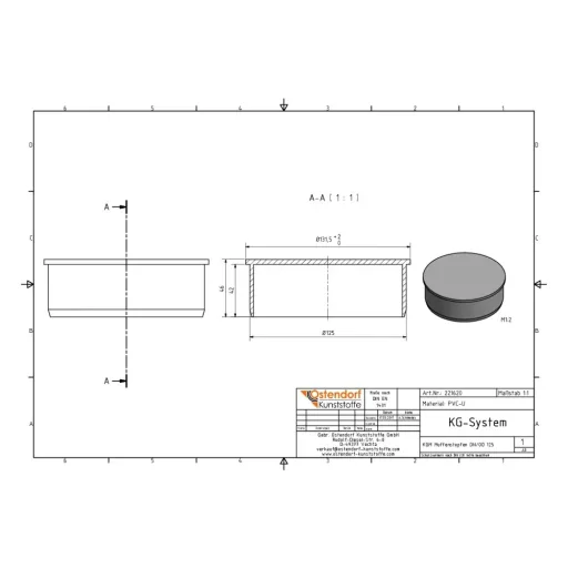 DN 125 Sewer Pipe Plug, Drain Pipe Plug, KG Pipe Plug